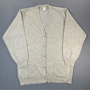 Lambs Wool V-Neck Cardigan Sweater; High Quality Construction - Womens US 10/12